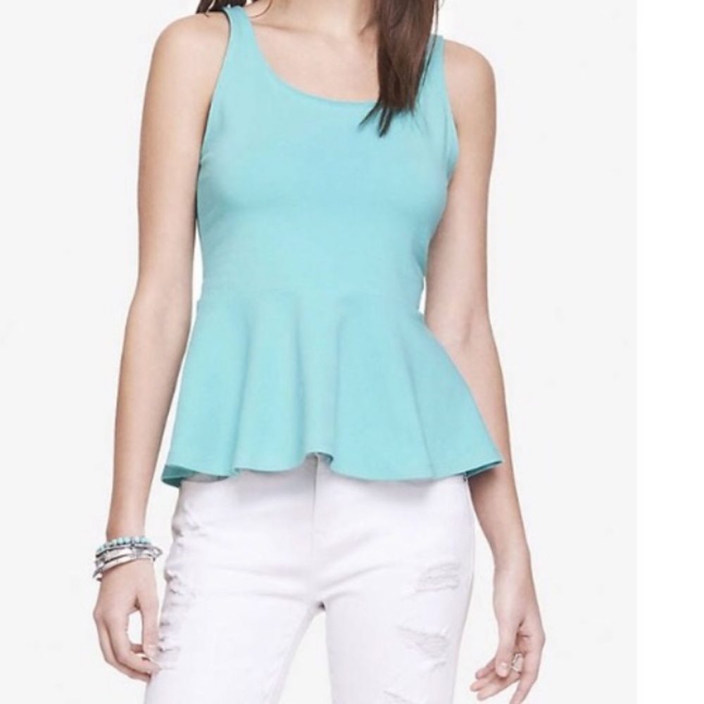 Express Peplum Zip Back Tank Top